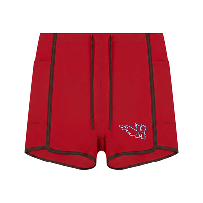 Women's High Rise Color Block Yoga Shorts ODMPOD