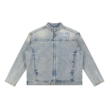 Vintage Wash Zip Denim Jacket ODMPOD