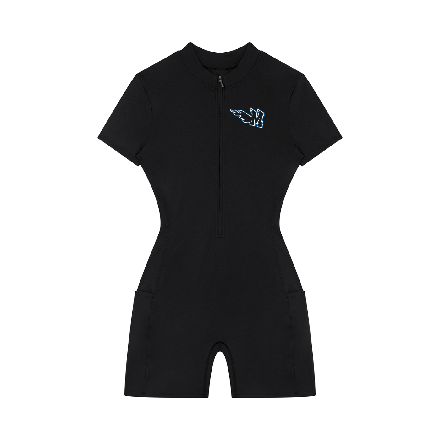 Women's Quarter-Zip Short Sleeve Romper ODMPOD