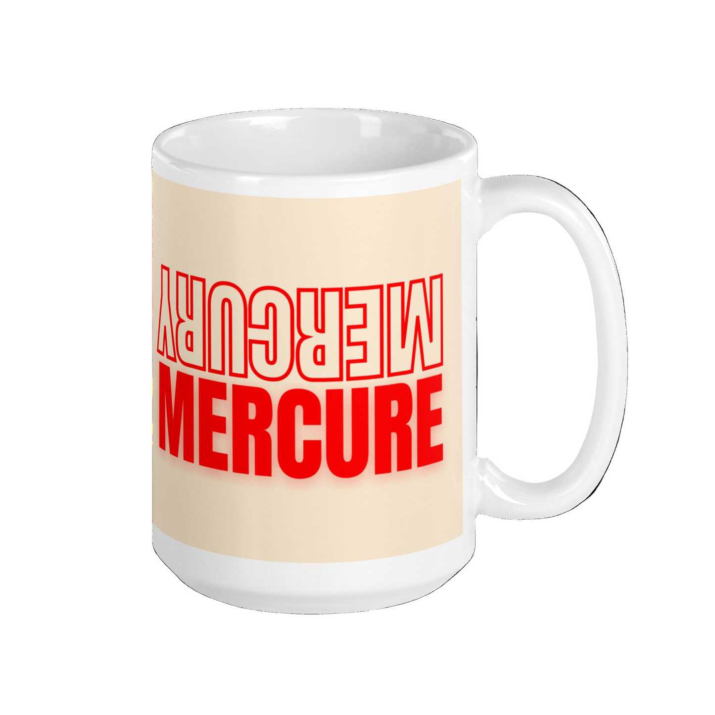 White glossy mug MERCURY MERCURE
