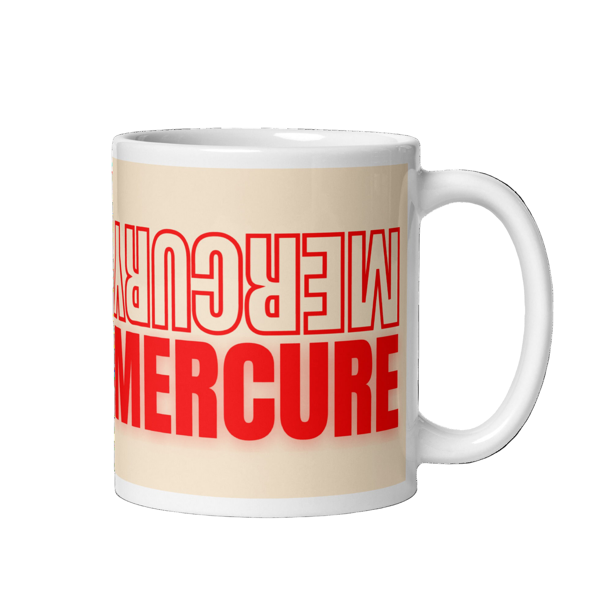 White glossy mug MERCURY MERCURE