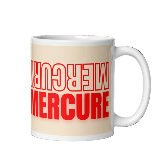 White glossy mug MERCURY MERCURE