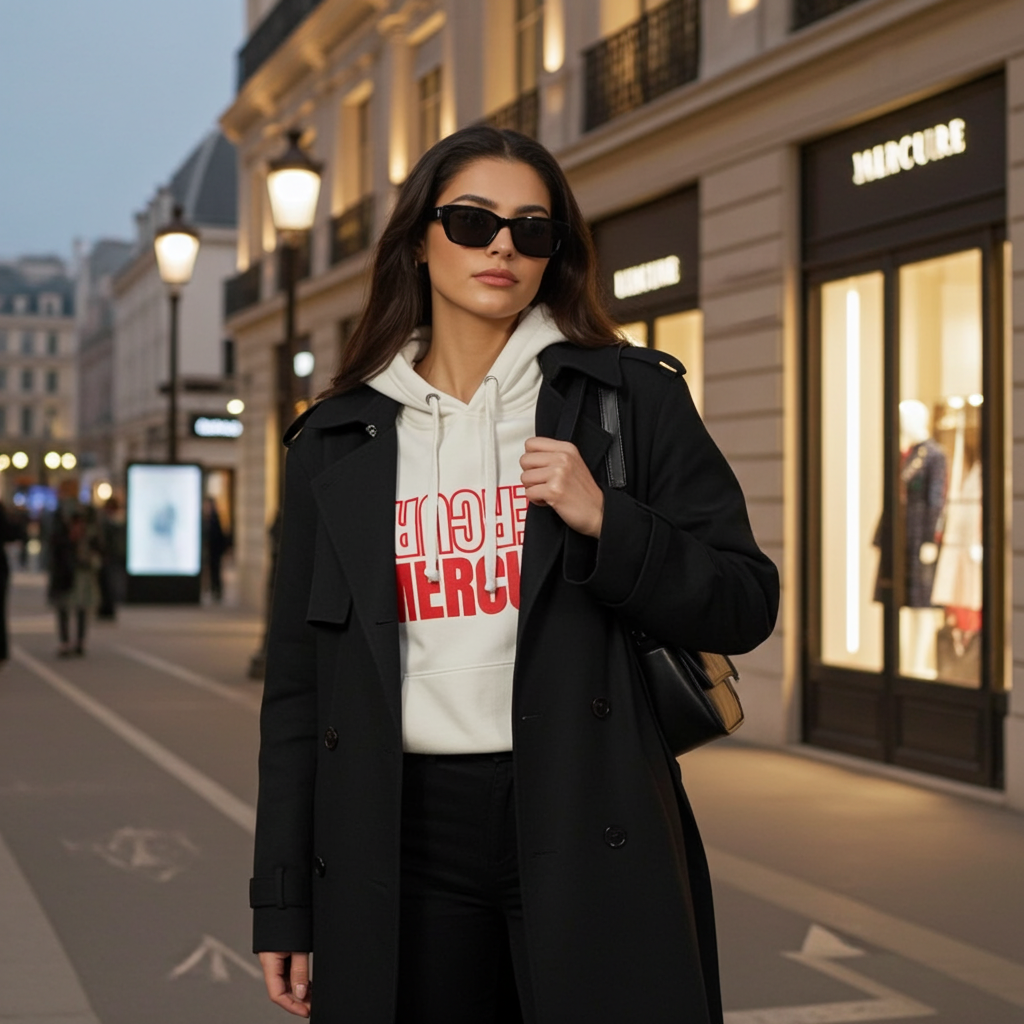 MERCURE EVOLVE UNISEX RED EMBROIDERED LOGO HOODIE MERCURY MERCURE