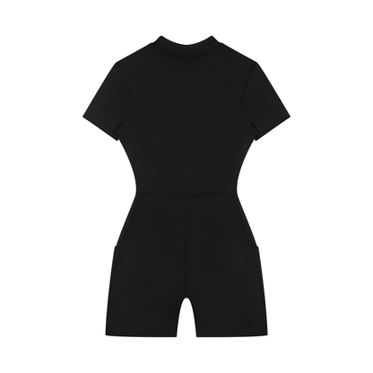 Women's Quarter-Zip Short Sleeve Romper ODMPOD